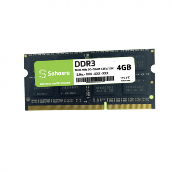 SAHASRA 4GB DDR3 LAPTOP RAM 1600Mhz
